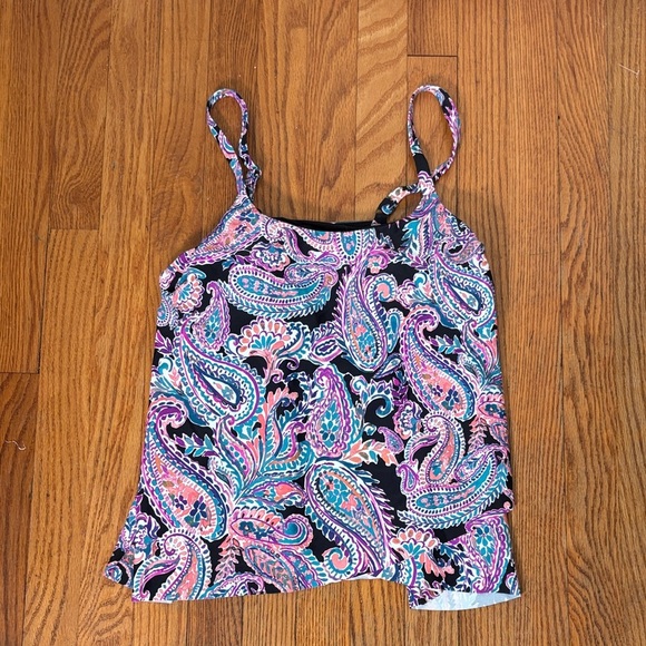 Island Escape Paisley Tankini Swimsuit Bikini Top size 6 NWT - Picture 2 of 5